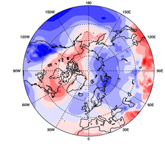 Point correlation map for sea-level pressure and population growth